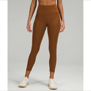 Lululemon Power thru high rise legging copper brown compression yoga active 2